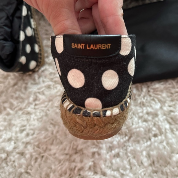 NEW IN BOX Authentic Yves Saint Laurent Embroidered Polka Dot Espadrilles - Picture 5 of 11